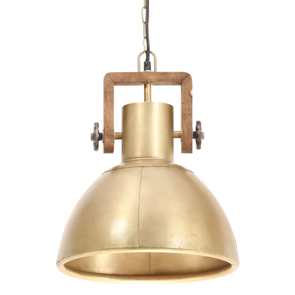 Lampada a Sospensione Industriale 25 W Ottone Rotonda 30 cm E27 320533 - Image 4