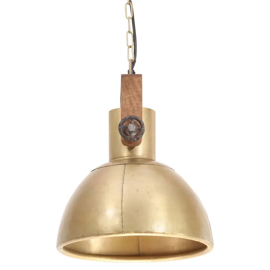 Lampada a Sospensione Industriale 25 W Ottone Rotonda 30 cm E27 320533 - Image 5