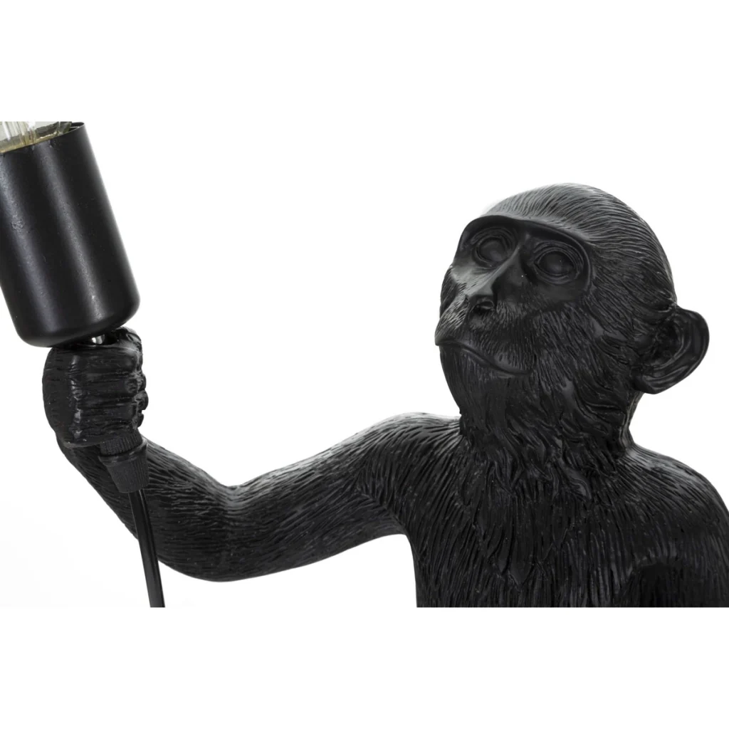 Lampada da tavolo Monkey Nero in resina Glam 26x34x55 cm - Image 4