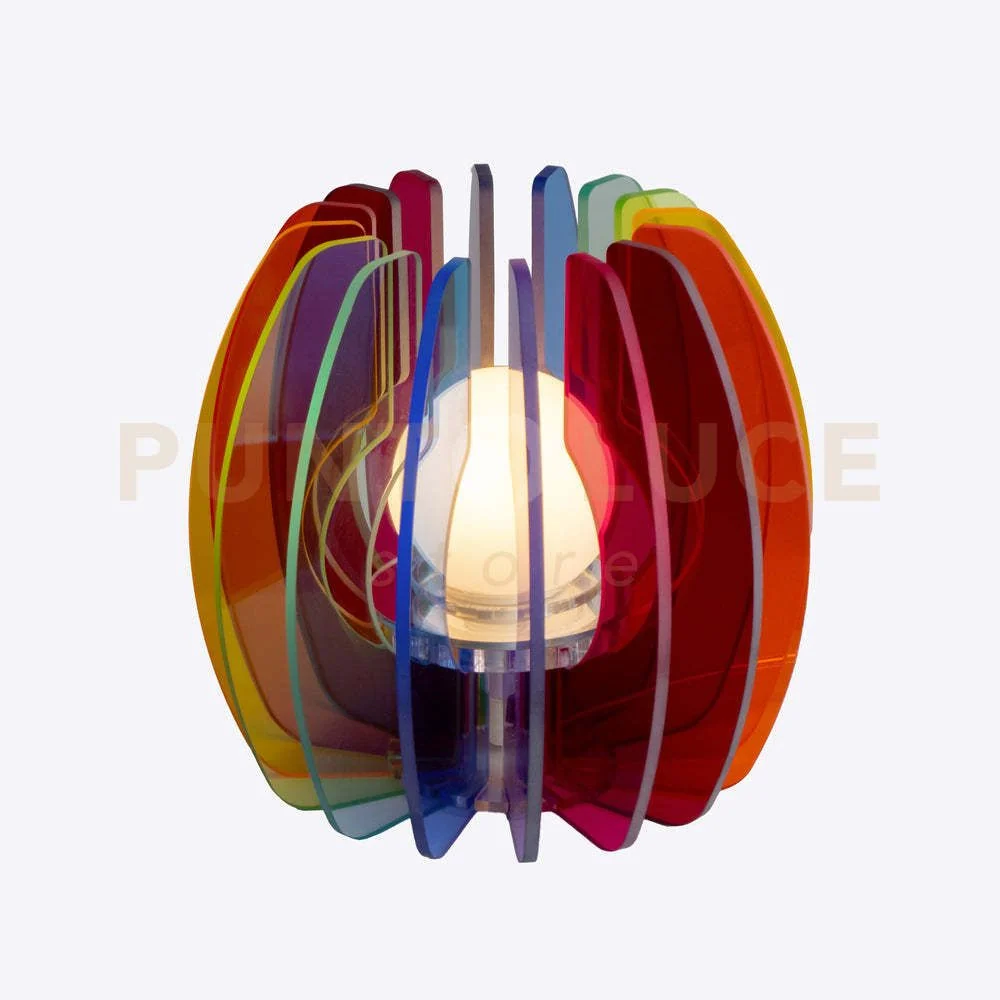 LAMPADA GRANDE IRIDE IN CRISTALLO ACRILICO 1 LUCE ATTACCO E14 MULTICOLOR