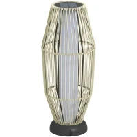 Lampada Solare da Giardino con Illuminazione LED, in PE, Rattan e Acciaio, Ø26x72 cm, Grigio - Image 10