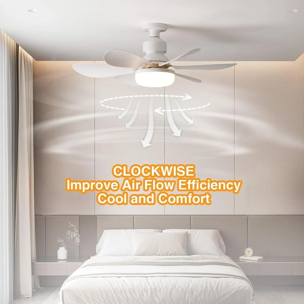 LAMPADA VENTILATORE PLAFONIERA LED SOFFITTO E27 DIMMERABILE 6 PALE TELECOMANDO - Image 3