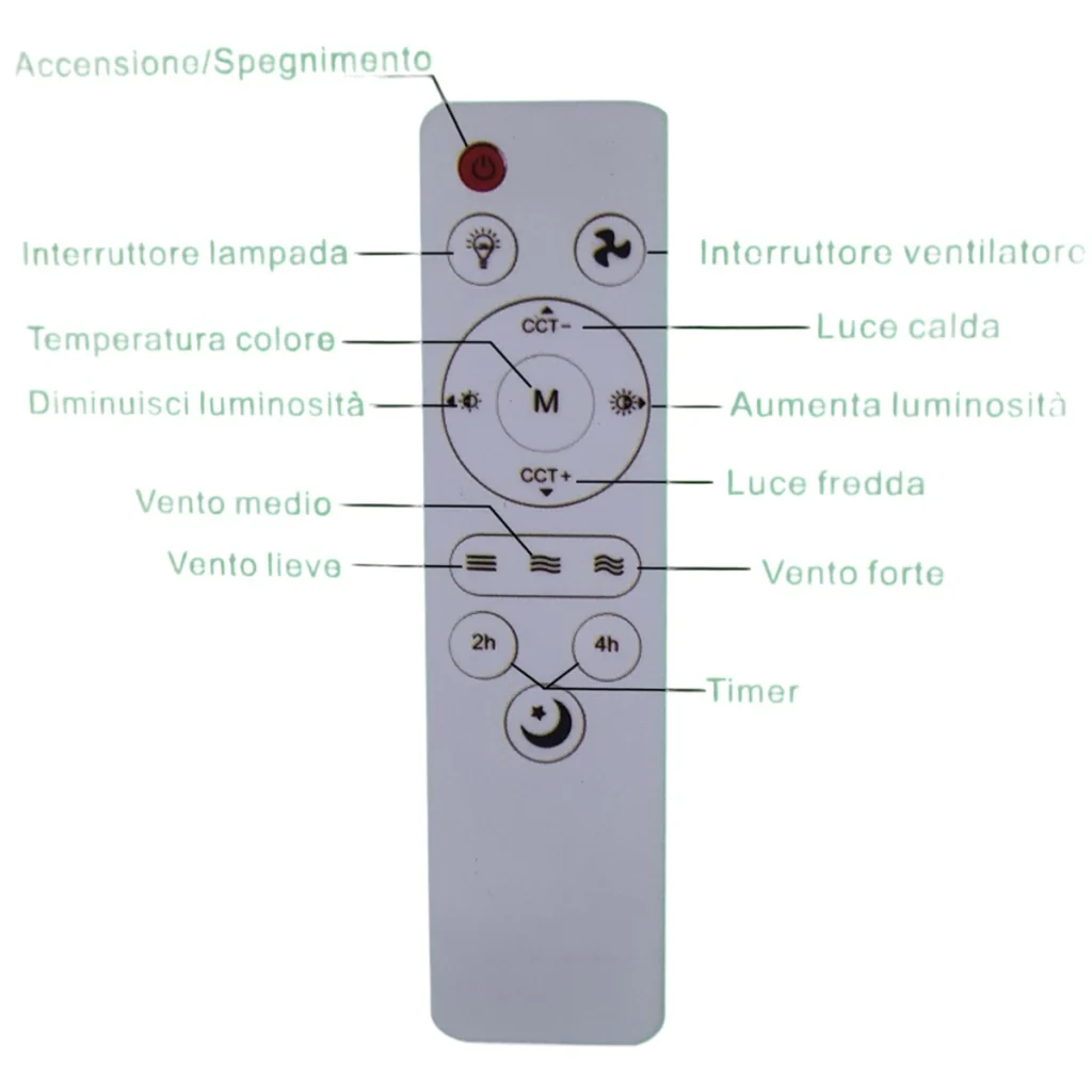 LAMPADA VENTILATORE PLAFONIERA LED SOFFITTO E27 DIMMERABILE 6 PALE TELECOMANDO - Image 7
