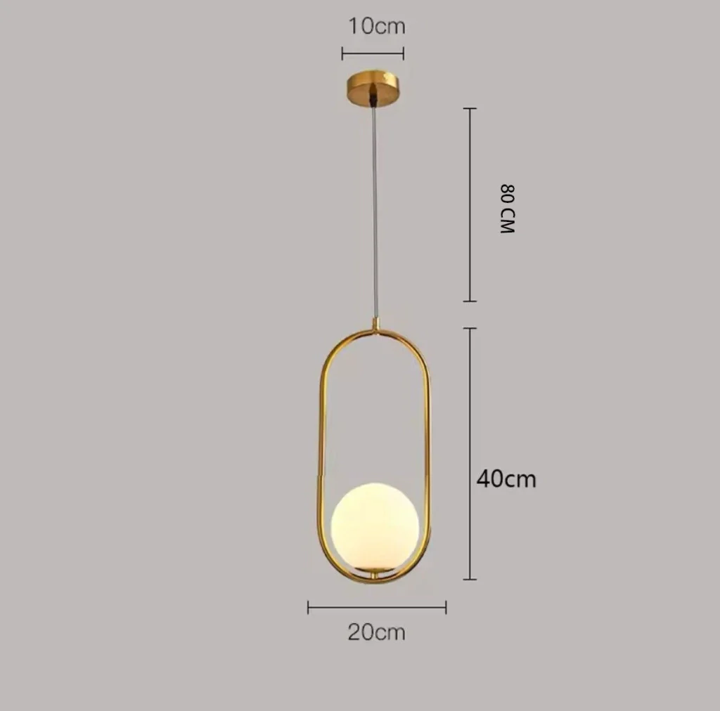 Lampadario a sospensione da soffitto in alluminio color oro bronzo con sfera e attacco per lampadine G9 - Image 4