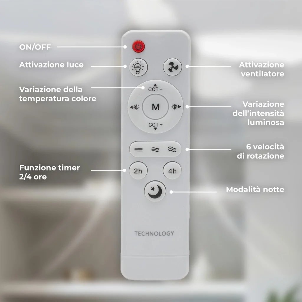 Lampadario Con Ventilatore da Soffitto con Luce LED E27 Avvitabile, Plafoniera con Ventola 2 in 1, Telecomando, 6 Velocità, Timer, Luce Dimmerabile 3000K-6000K, Silenzioso 51 cm - Image 5