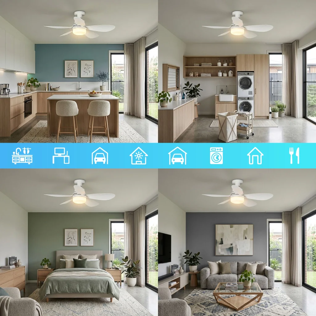Lampadario Con Ventilatore da Soffitto con Luce LED E27 Avvitabile, Plafoniera con Ventola 2 in 1, Telecomando, 6 Velocità, Timer, Luce Dimmerabile 3000K-6000K, Silenzioso 51 cm - Image 6