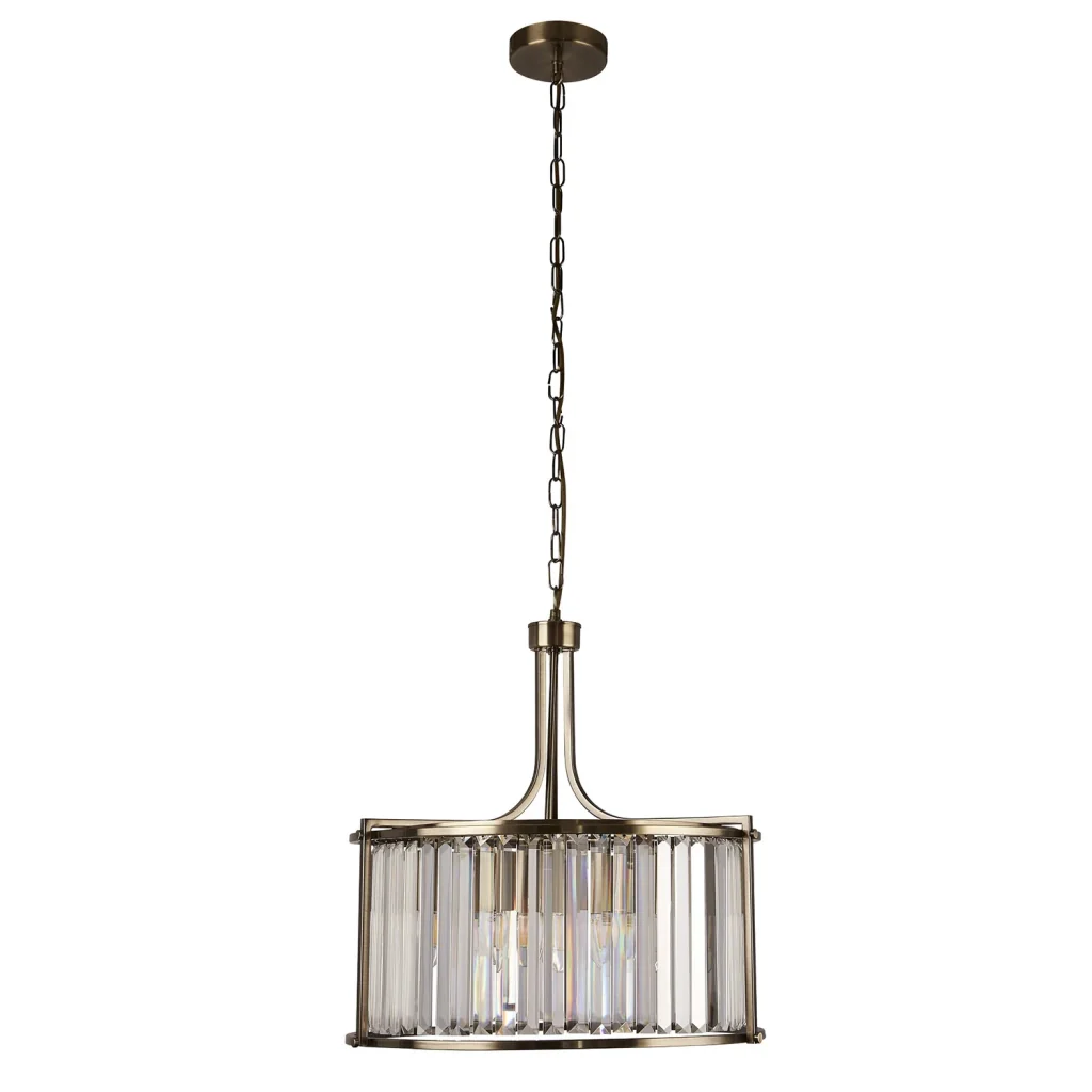 Lampadario Tondo Contemporaneo Victoria Acciaio Adjustable Vetro 5 Luci E27 - Image 2