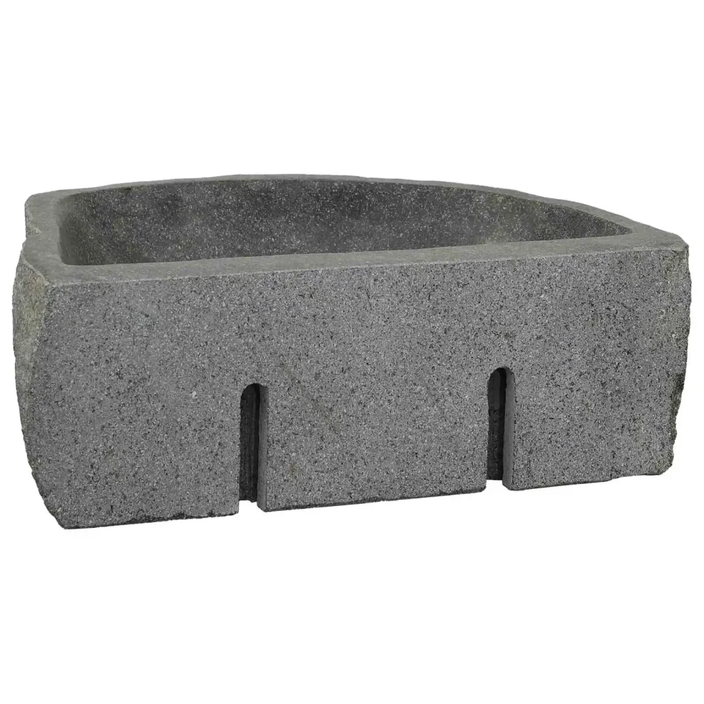Lavabo a parete Grigio 45 x 35 x 15 cm Pietra fiume 4103952 - Image 4