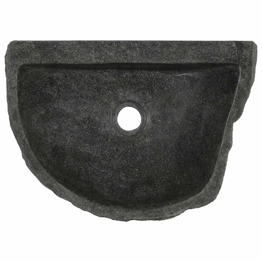 Lavabo a parete Grigio 45 x 35 x 15 cm Pietra fiume 4103952 - Image 5