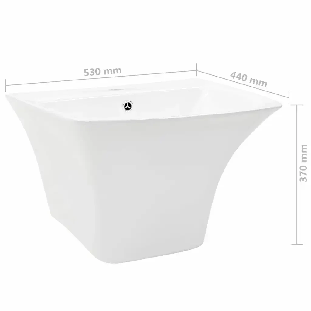 Lavabo Bianco 53 x 44 x 37 cm Ceramica Smaltata - Image 7