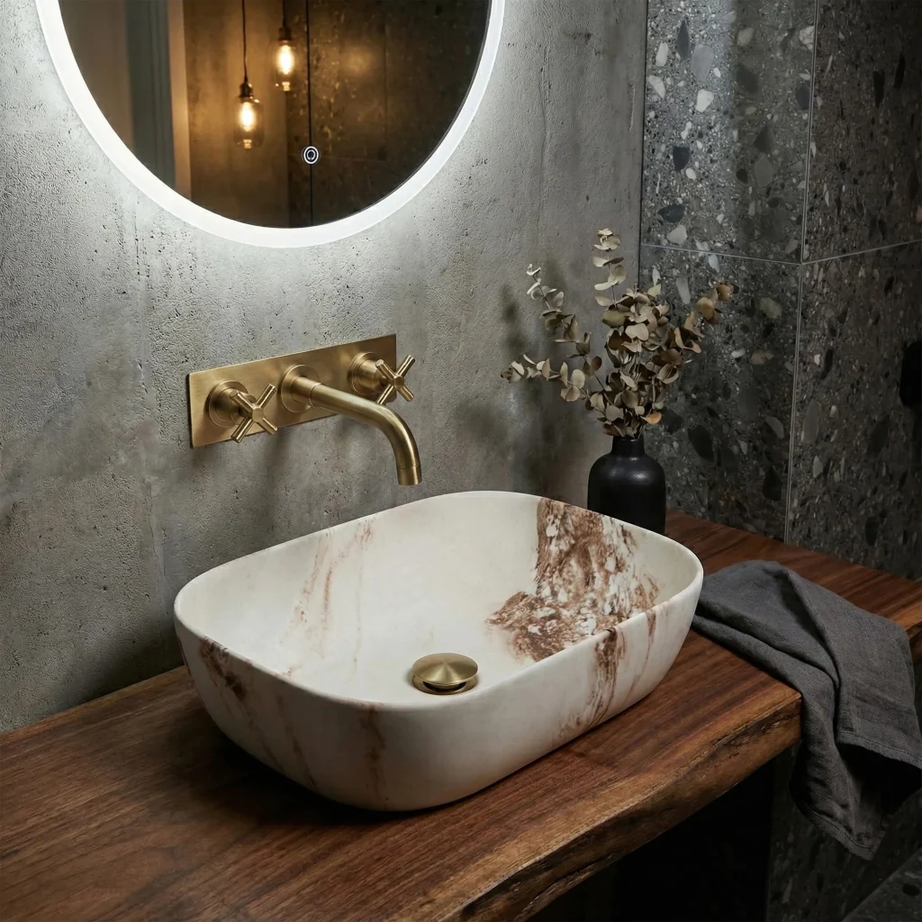 Lavabo Da Appoggio Rea Belinda Marrone Matt - Image 10
