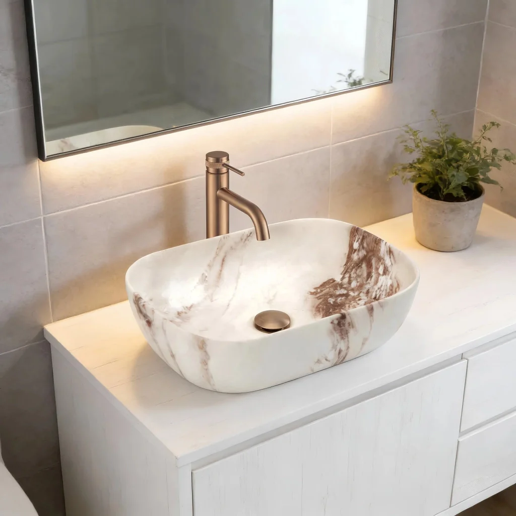 Lavabo Da Appoggio Rea Belinda Marrone Matt - Image 5