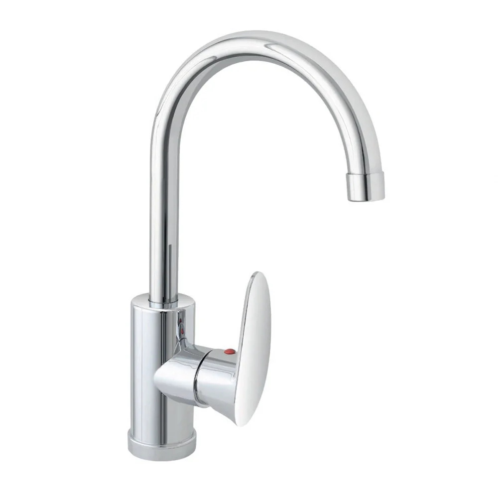 Lavatoio in resina 50x34 bianco con miscelatore a canna alta inox e scarico incluso - Image 9