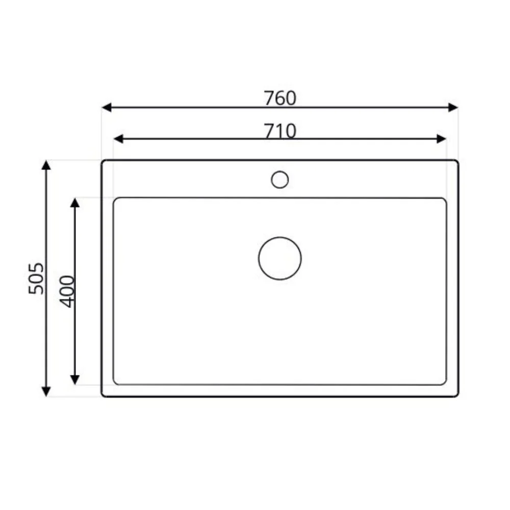 Lavello cucina da incasso una vasca 76x50.5x20H inox lucido SA233 - Image 2