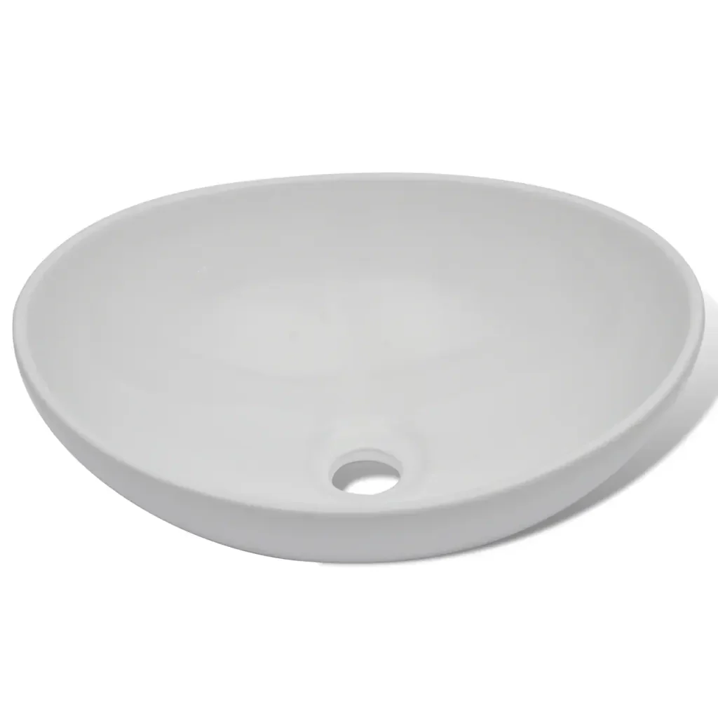 Lavello in Ceramica Bianco Ovale 40 x 33 cm - Image 3