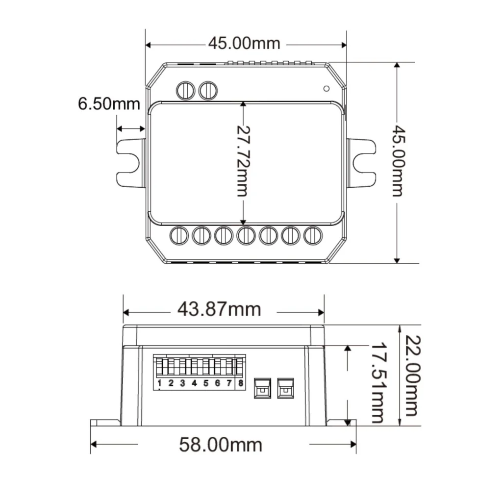 Led Dimmer DALI AC Push Triac 0/1-10V, Pulsante NO, 12V 24V 36V 48V 8A, 1 Canale Tensione Costante, per Strisce LED Monocolore - Image 4