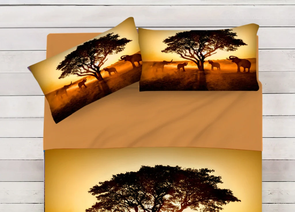 Lenzuola Copriletto Letto Sogni D'oro 100% Cotone Disegno Safari D81 - Matrimoniale - Safari D81 - Image 3