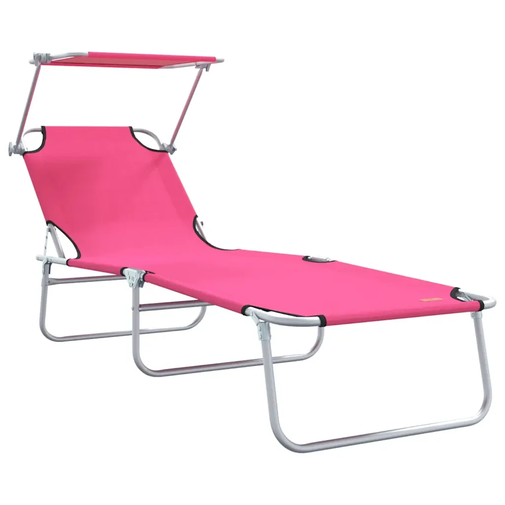 Lettino da sole 2 pcs Rosa 58 x 188 x 77cm Poliestere 42003066 - Image 4