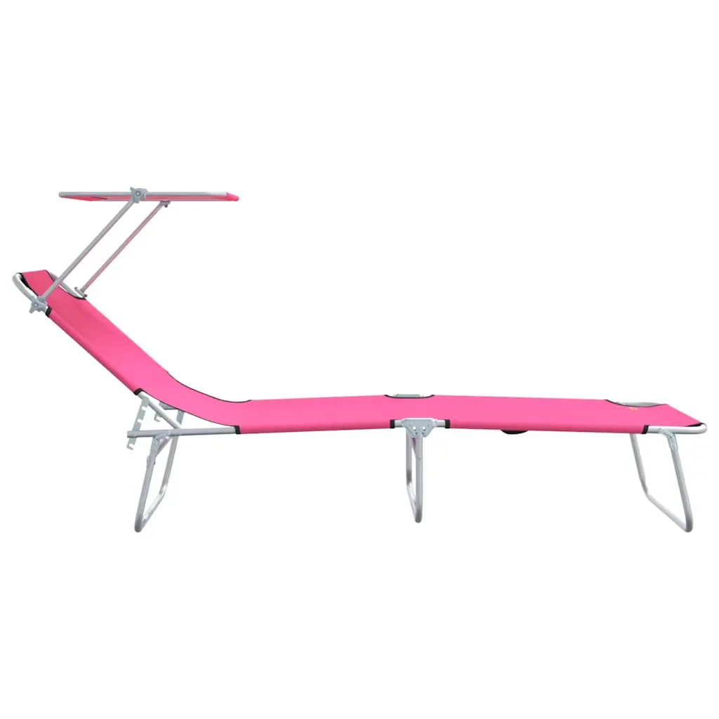Lettino da sole 2 pcs Rosa 58 x 188 x 77cm Poliestere 42003066 - Image 6