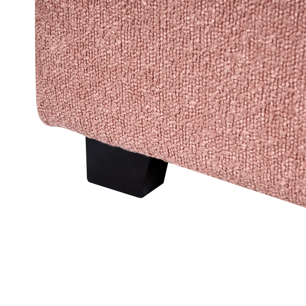 Lettino ad acqua in bouclé retrò dal design minimalista in poliestere rosa pastello 160 x 200 cm - Image 7