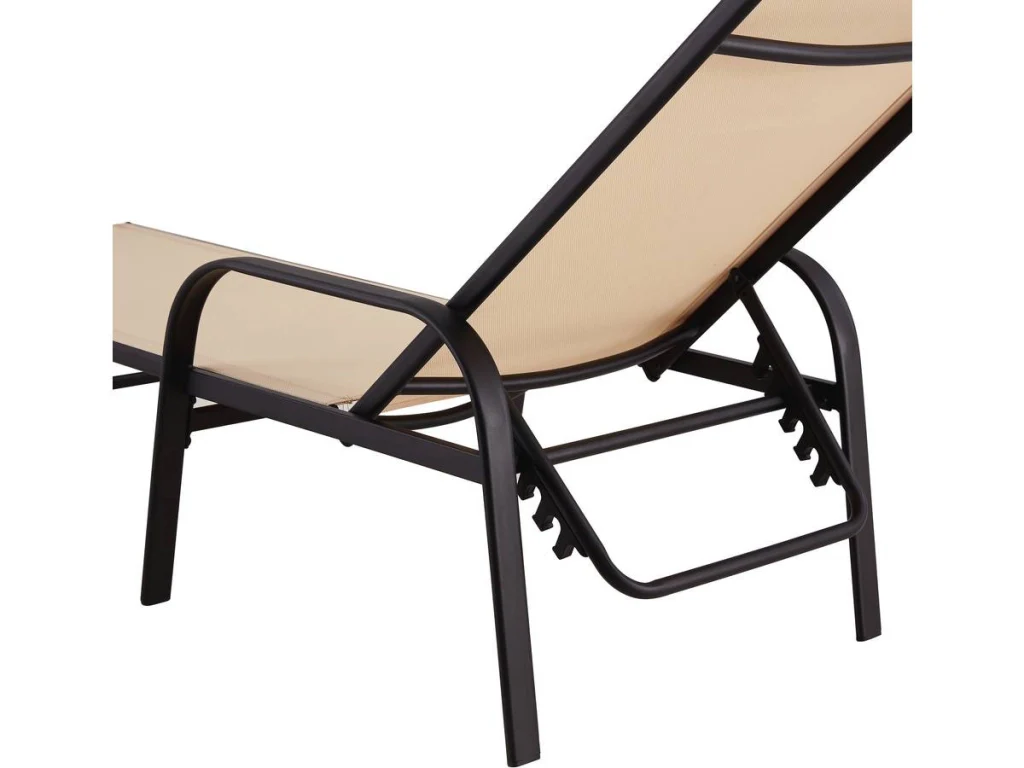 Set di 2 lettini prendisole in metallo "Farniente" - Beige - Image 3
