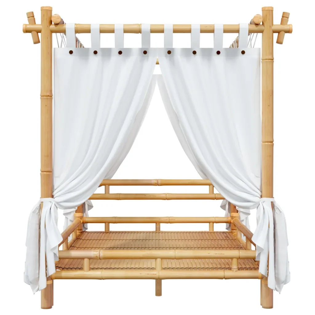 Letto a Baldacchino 140x200 cm in Bambù 340050 - Image 5