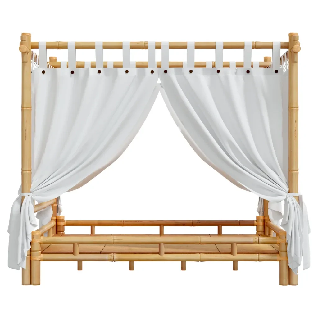 Letto a Baldacchino 140x200 cm in Bambù 340050 - Image 6