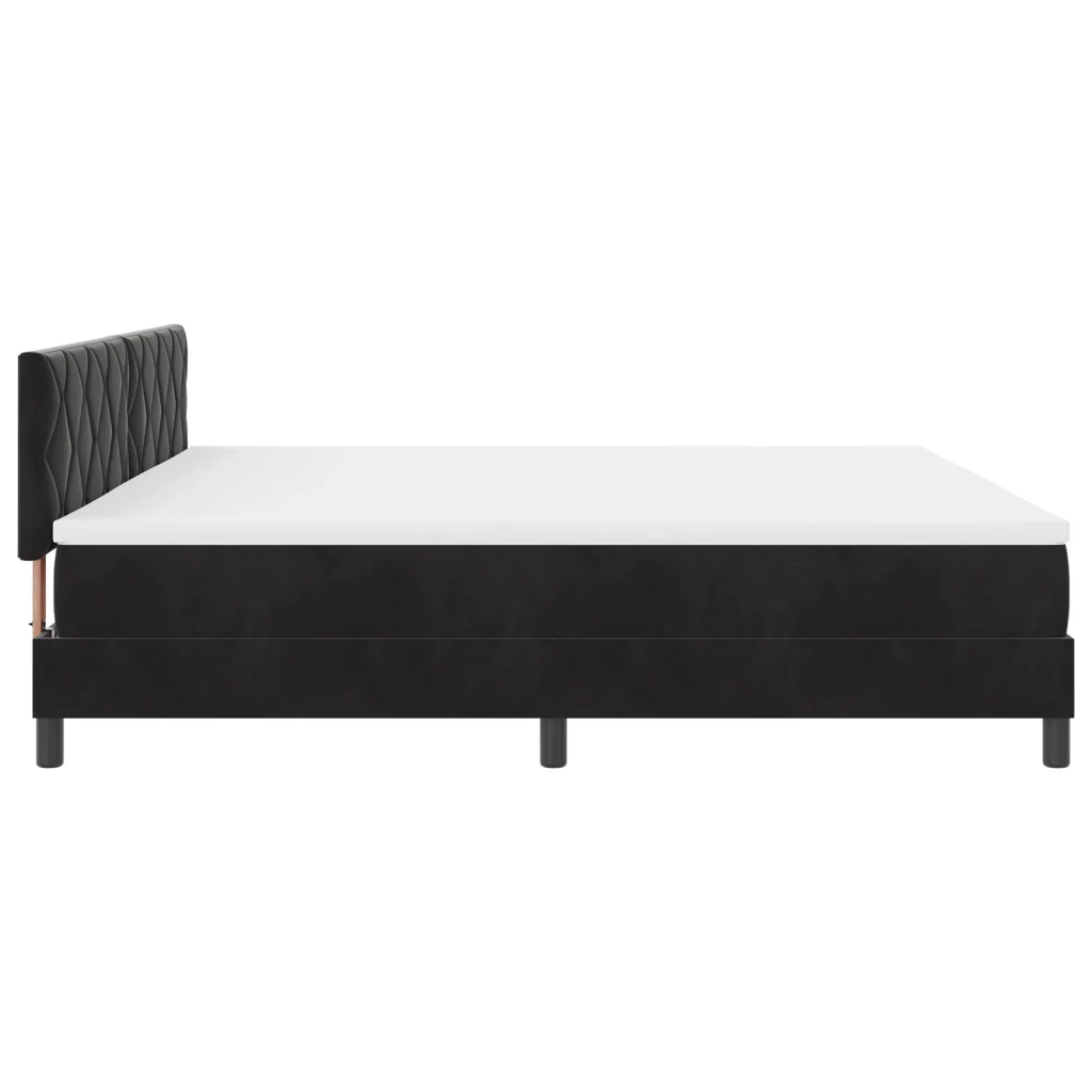 Letto a Box con Materasso e LED Nero 200x200 cm Velluto - Image 9