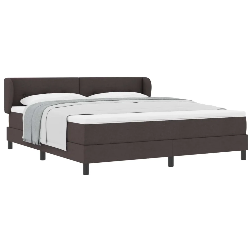 Letto a molle con testiera Marrone Scuro 180 x 200 cm Tessuto 3340041 - Image 2