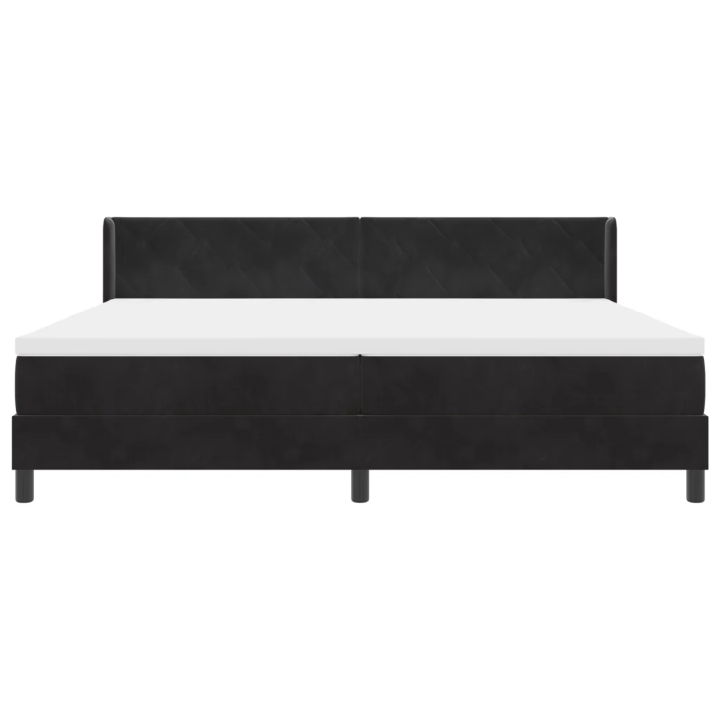 Letto a box con materasso Nero 200x200 cm Velluto - Image 7