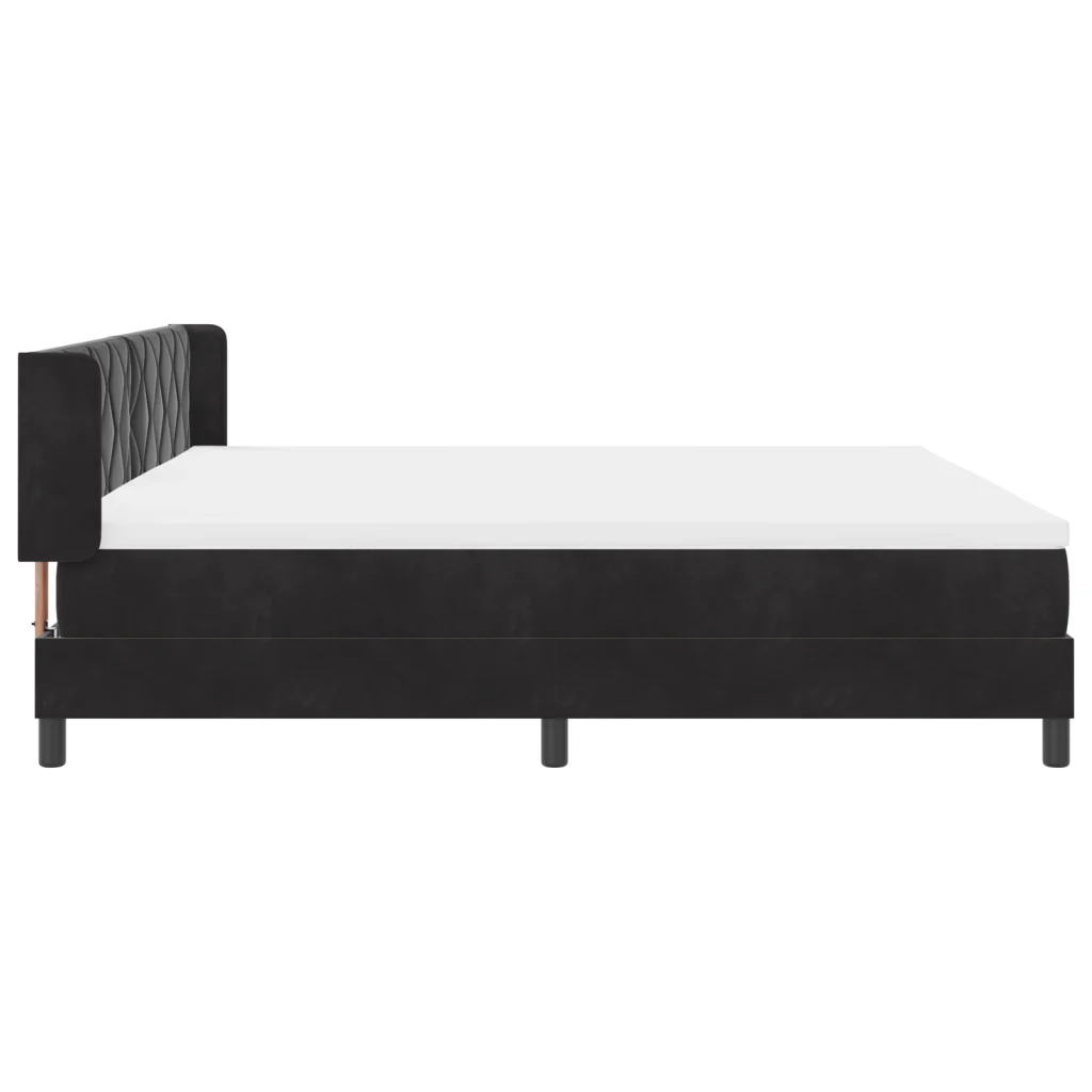 Letto a box con materasso Nero 200x200 cm Velluto - Image 8