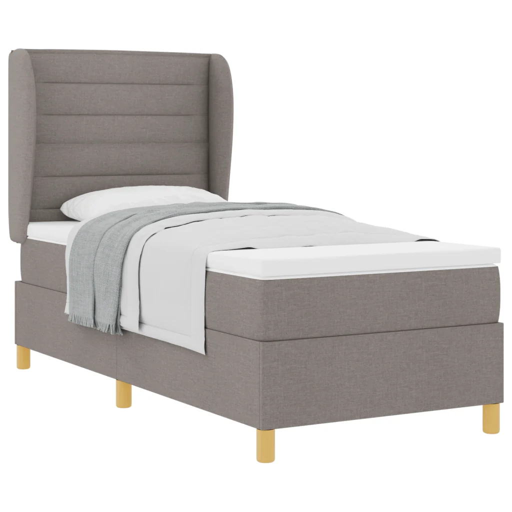 Letto a Box con Materasso Tortora 90x200 cm Tessuto - Image 3