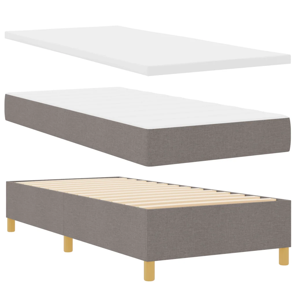 Letto a Box con Materasso Tortora 90x200 cm Tessuto - Image 7