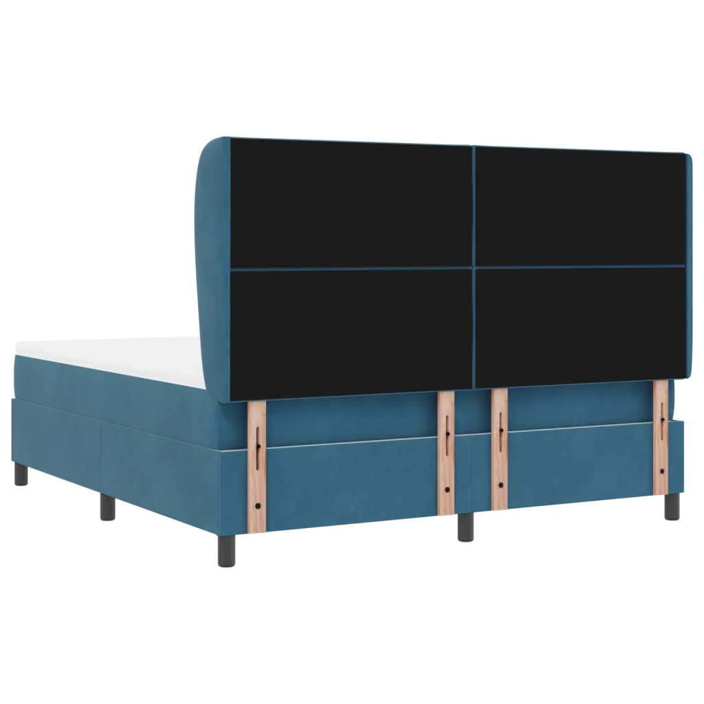 Letto a Box Spring con Materasso blu scuro 180x200 cm in Velluto - Image 10