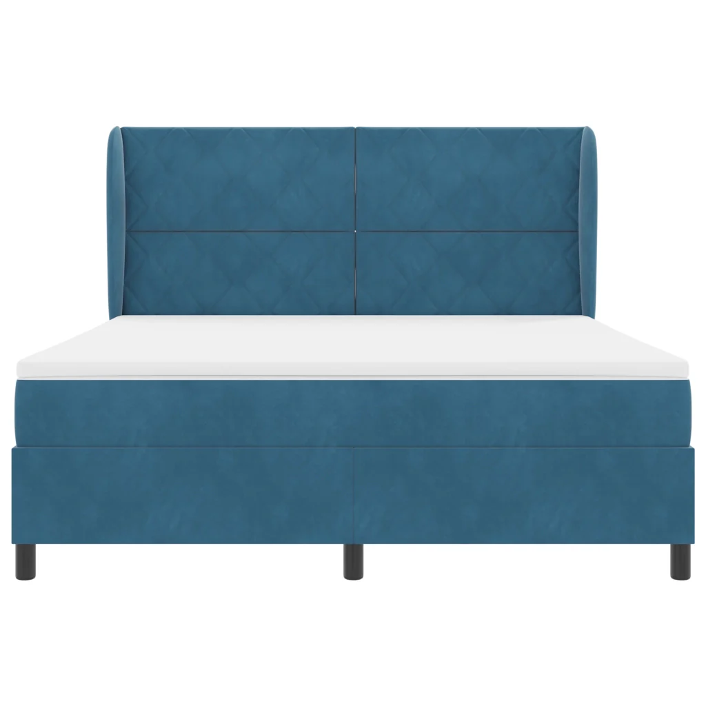 Letto a Box Spring con Materasso blu scuro 180x200 cm in Velluto - Image 8