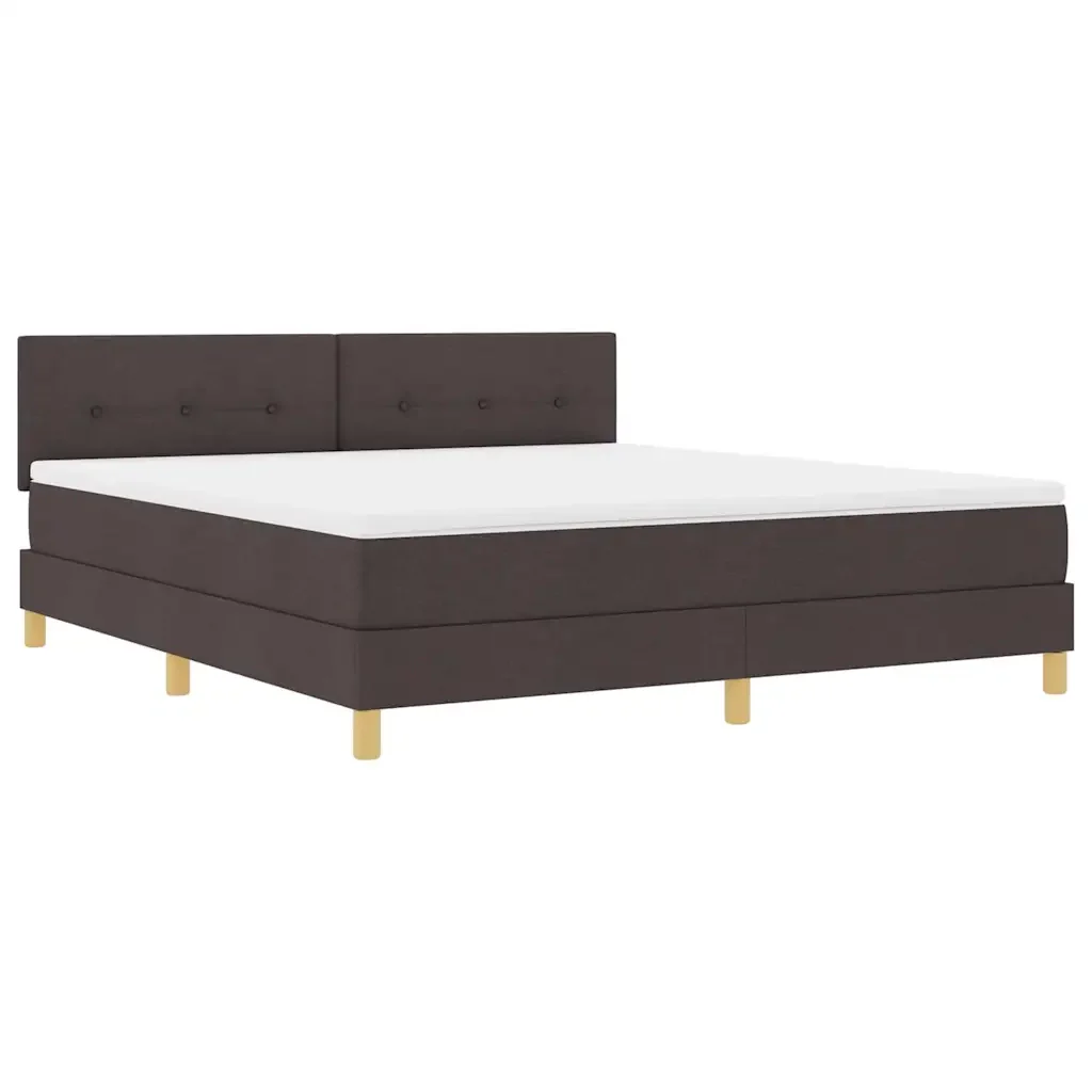 Letto a Sorgente LED Marrone Scuro 180 x 200 cm Tessuto 3342460 - Image 2