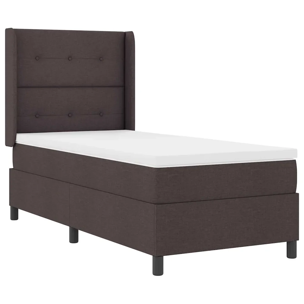 Letto a molle con cuscino Marrone Scuro 190 x 90 cm Tessuto 3341619 - Image 4