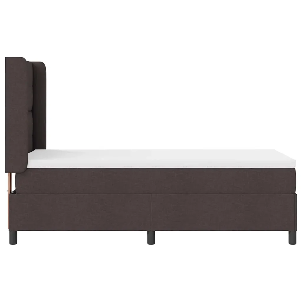 Letto a molle con cuscino Marrone Scuro 190 x 90 cm Tessuto 3341619 - Image 8