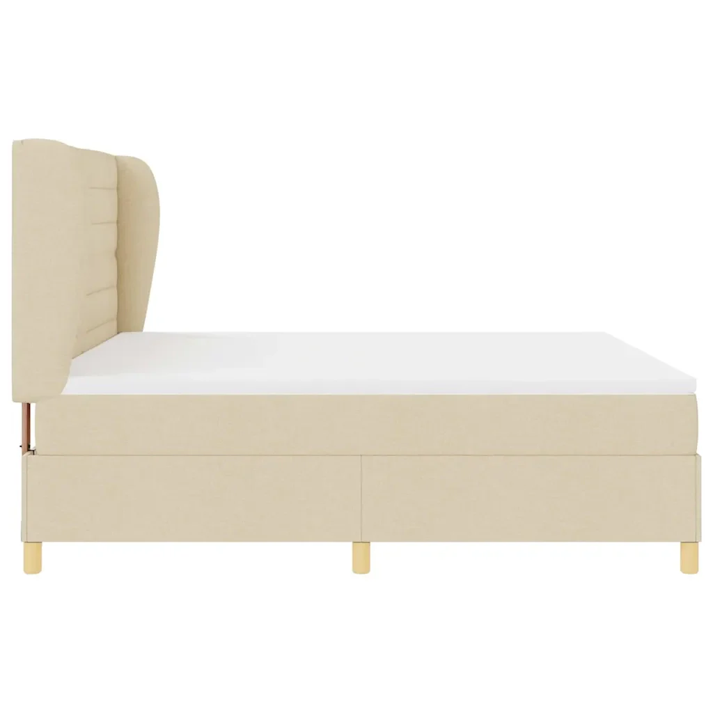Letto a molle con materasso Crema 200 x 180 cm Tessuto 3340709 - Image 8
