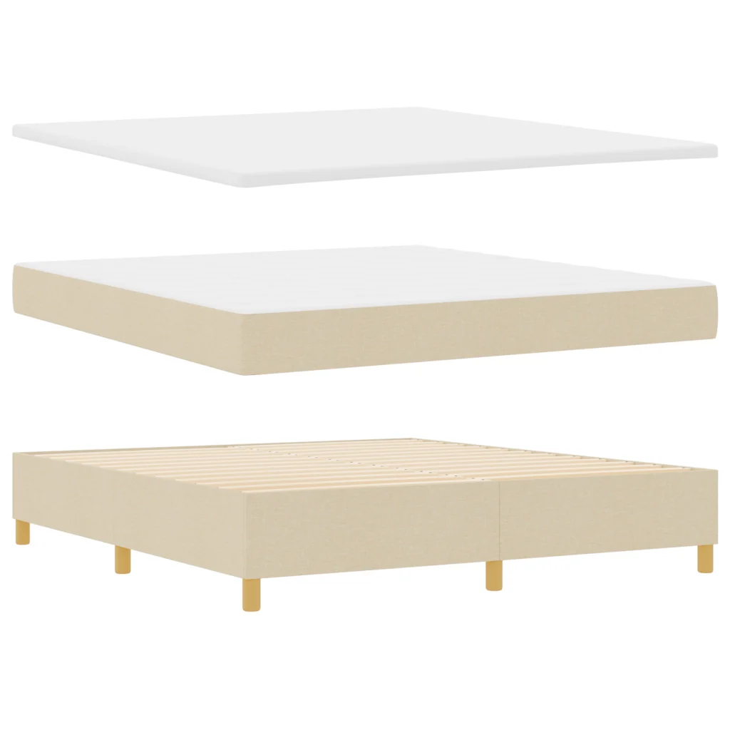 Letto a Box Spring con Materasso Panna 180x200 cm Tessuto - Image 7