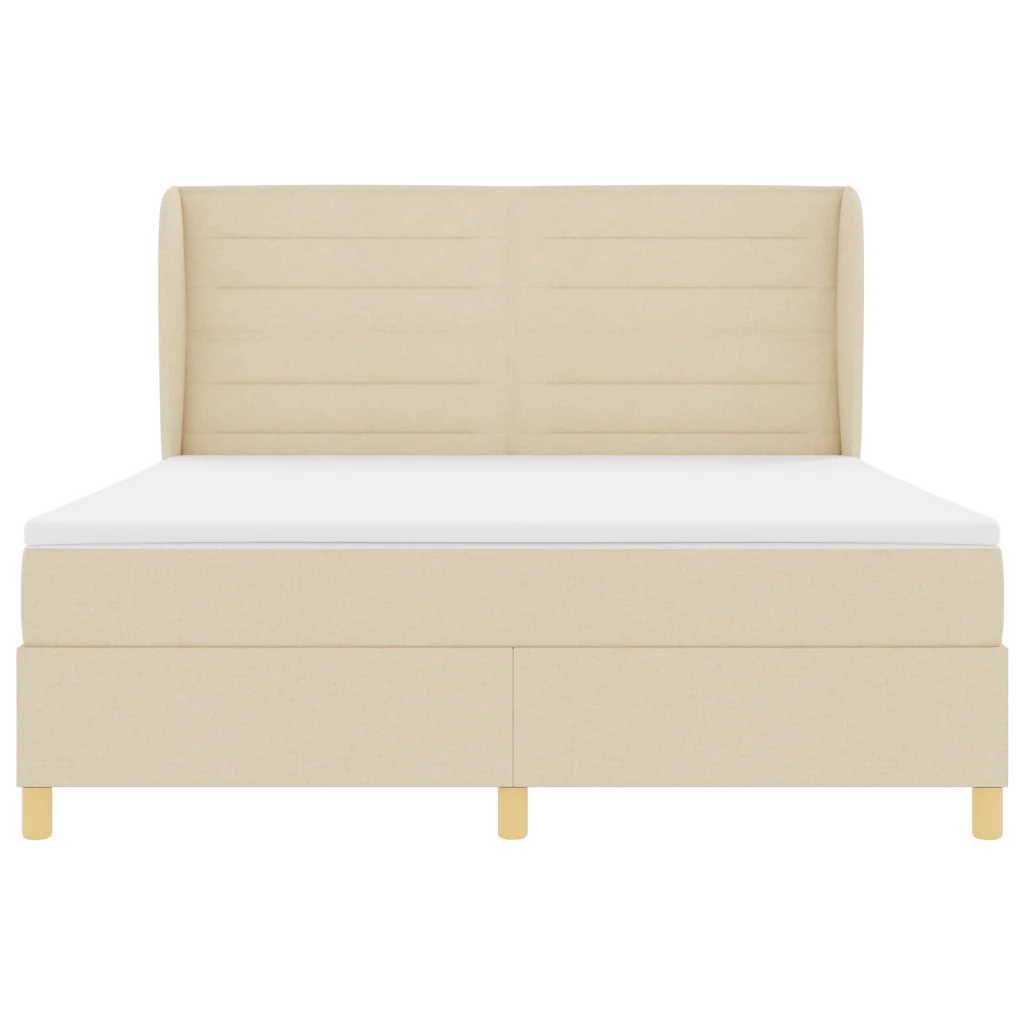 Letto a Box Spring con Materasso Panna 180x200 cm Tessuto - Image 8