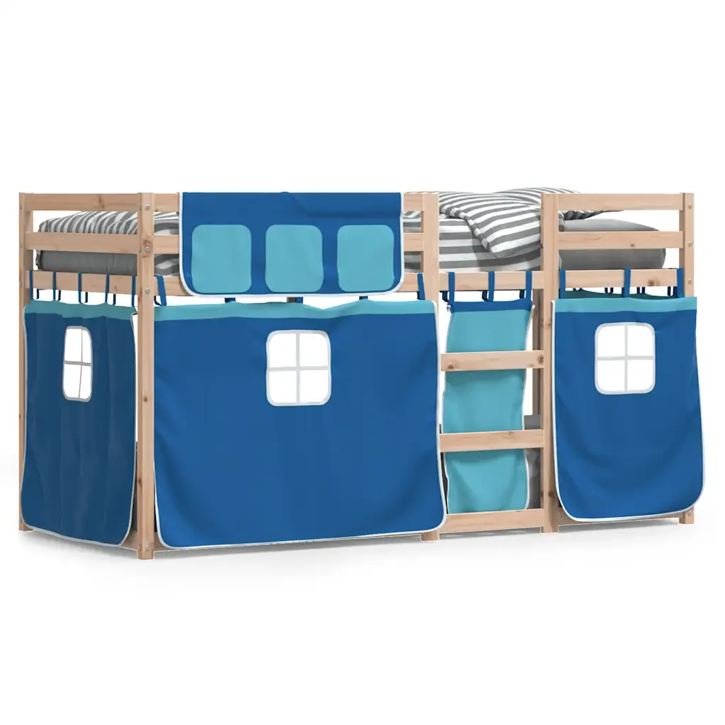 Letto a Castello senza Materasso Blu 80x200 cm Massello Pino - Image 2