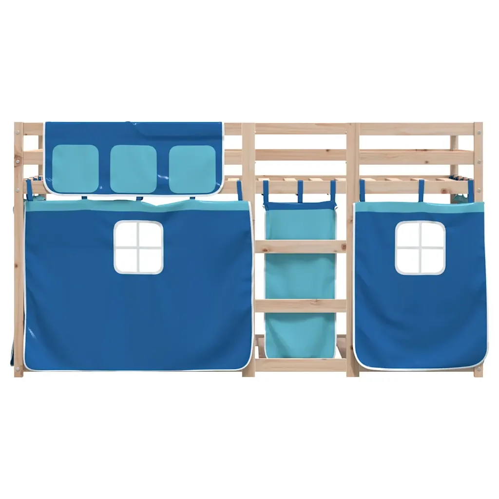Letto a Castello senza Materasso Blu 80x200 cm Massello Pino - Image 4