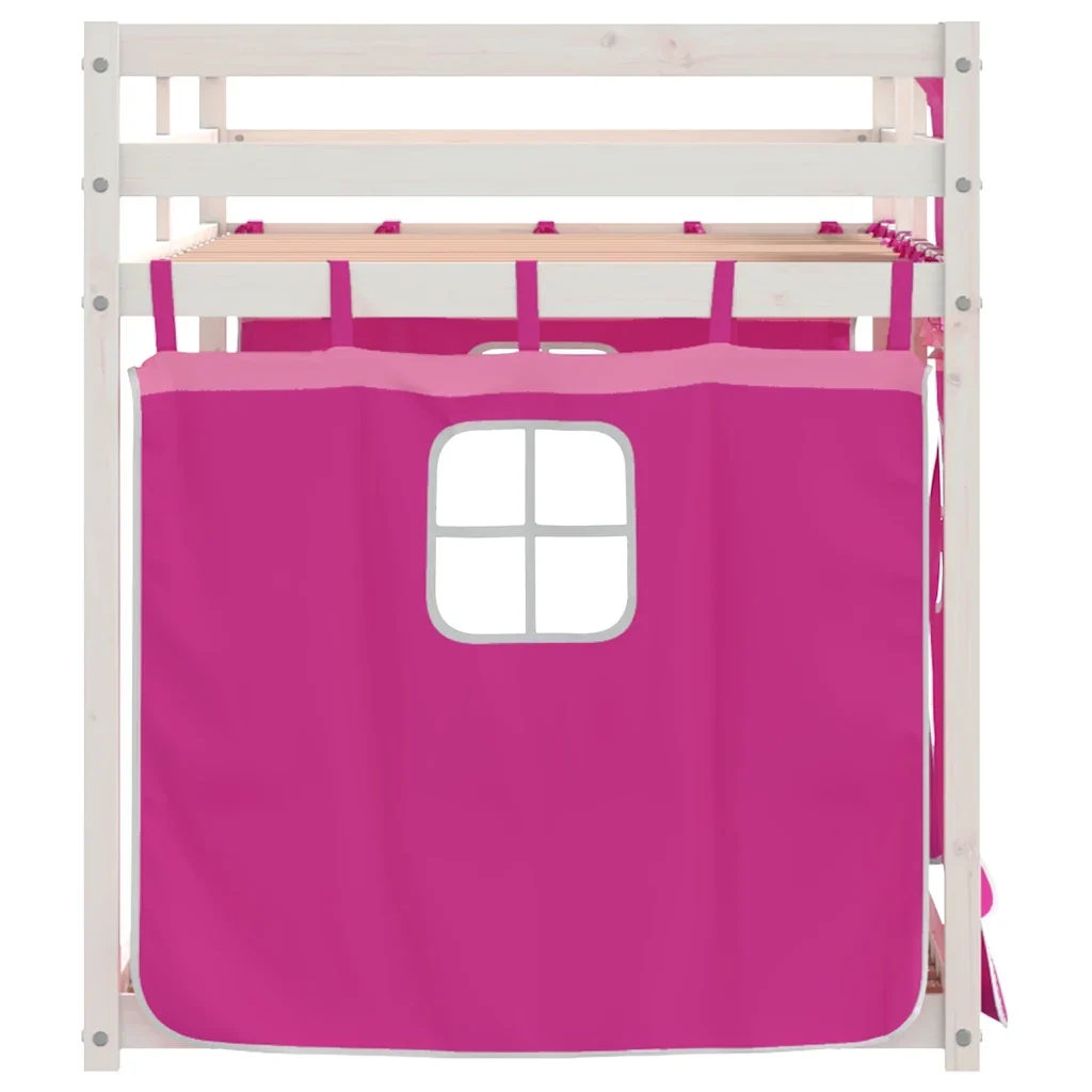 Letto a Castello senza Materasso Rosa 80x200 cm Legno di Pino - Image 3