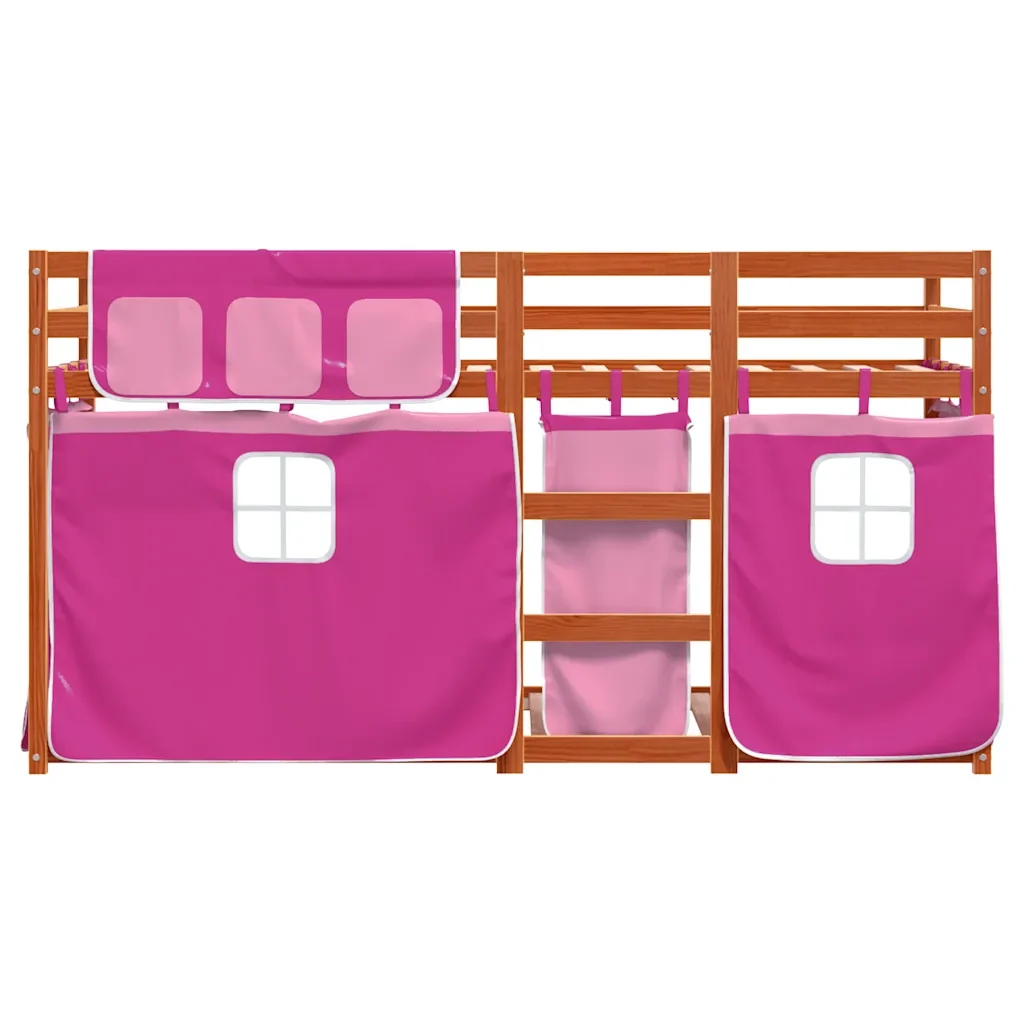Letto a Castello senza Materasso Rosa 90x200 cm Legno di Pino - Image 3
