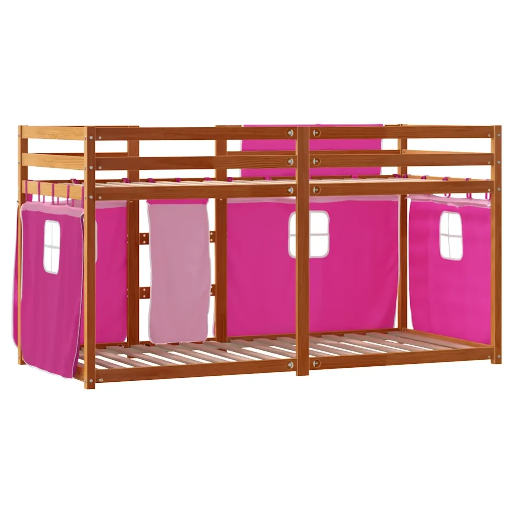 Letto a Castello senza Materasso Rosa 90x200 cm Legno di Pino - Image 4