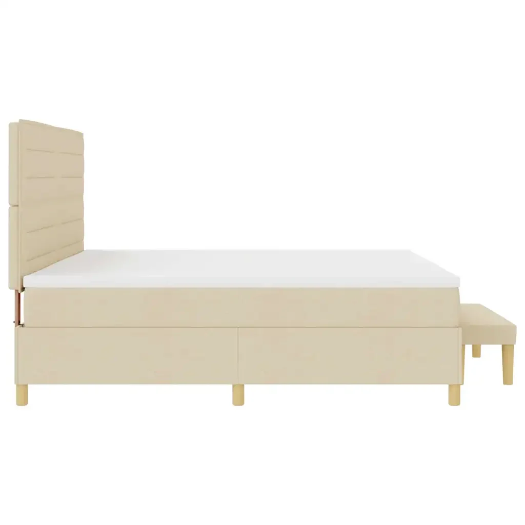Letto a molle con materasso Crema 200 x 200 cm Tessuto 3344252 - Image 8