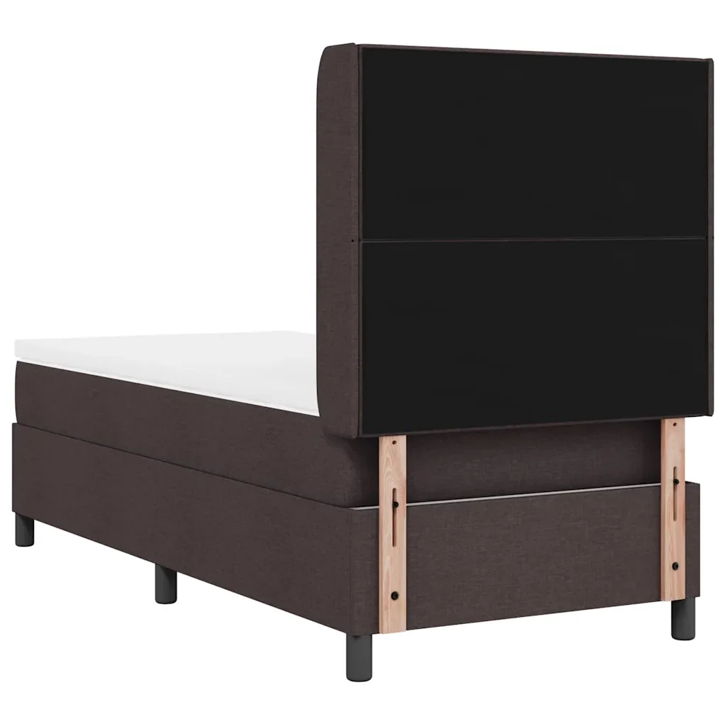 Letto a molle con cuscino Marrone Scuro 200 x 90 cm Tessuto 3341626 - Image 9