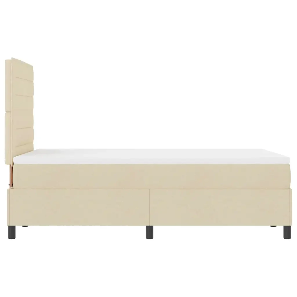 Letto a molle con materasso Crema 120 x 190 cm Tessuto 3339299 - Image 8