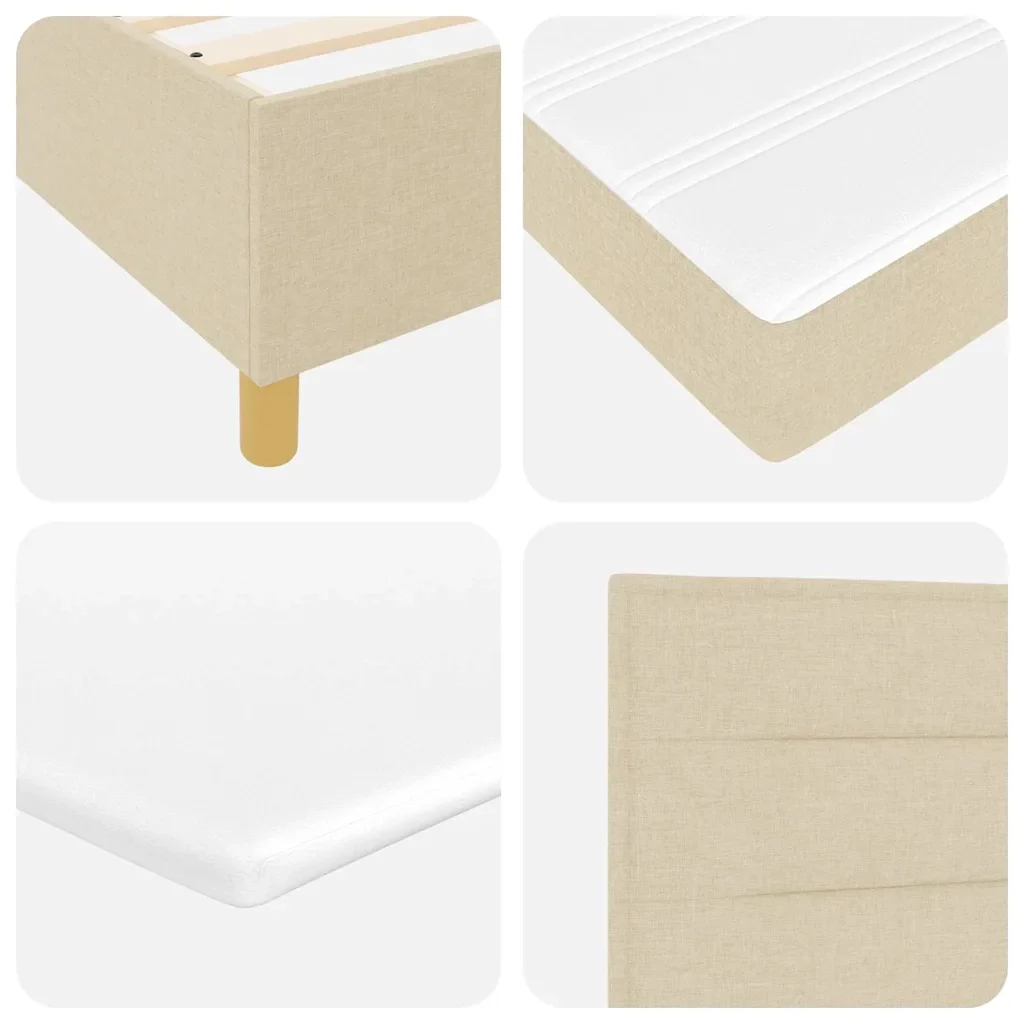 Letto a molle con materasso Crema 90 x 190 cm Tessuto 3341747 - Image 10
